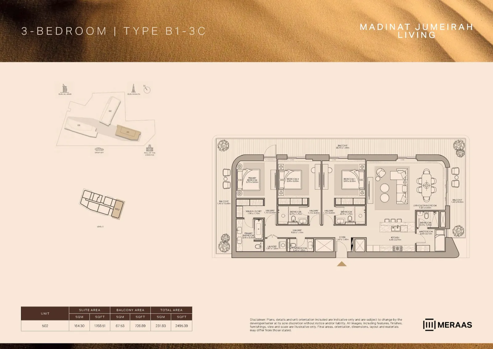Floor plan for Type B1-3C