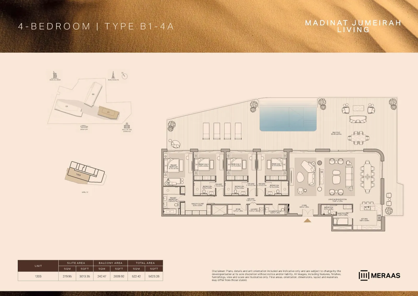 Floor plan for Type B1-4A