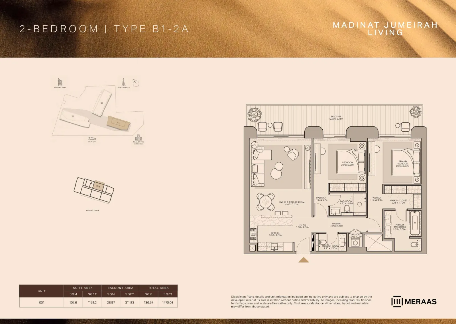 Floor plan for Type B1-2A