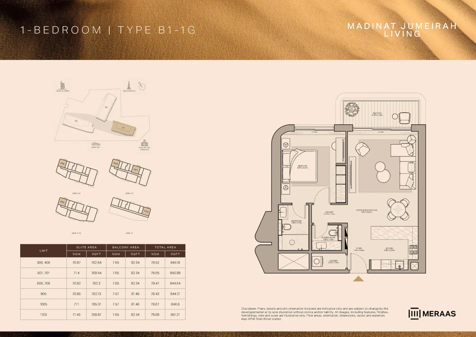 Floor plan for Type B1-1G