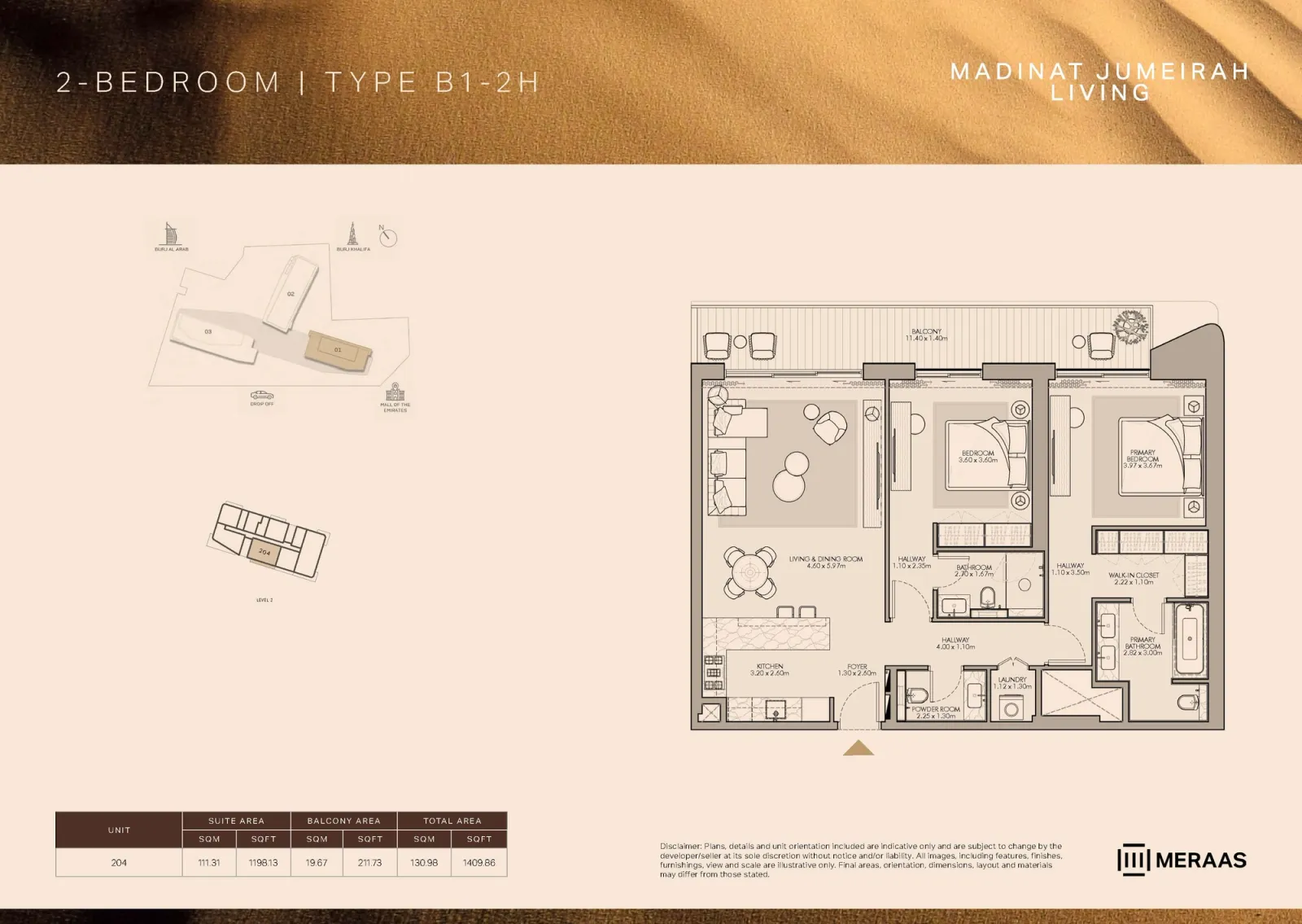 Floor plan for Type B1-2H