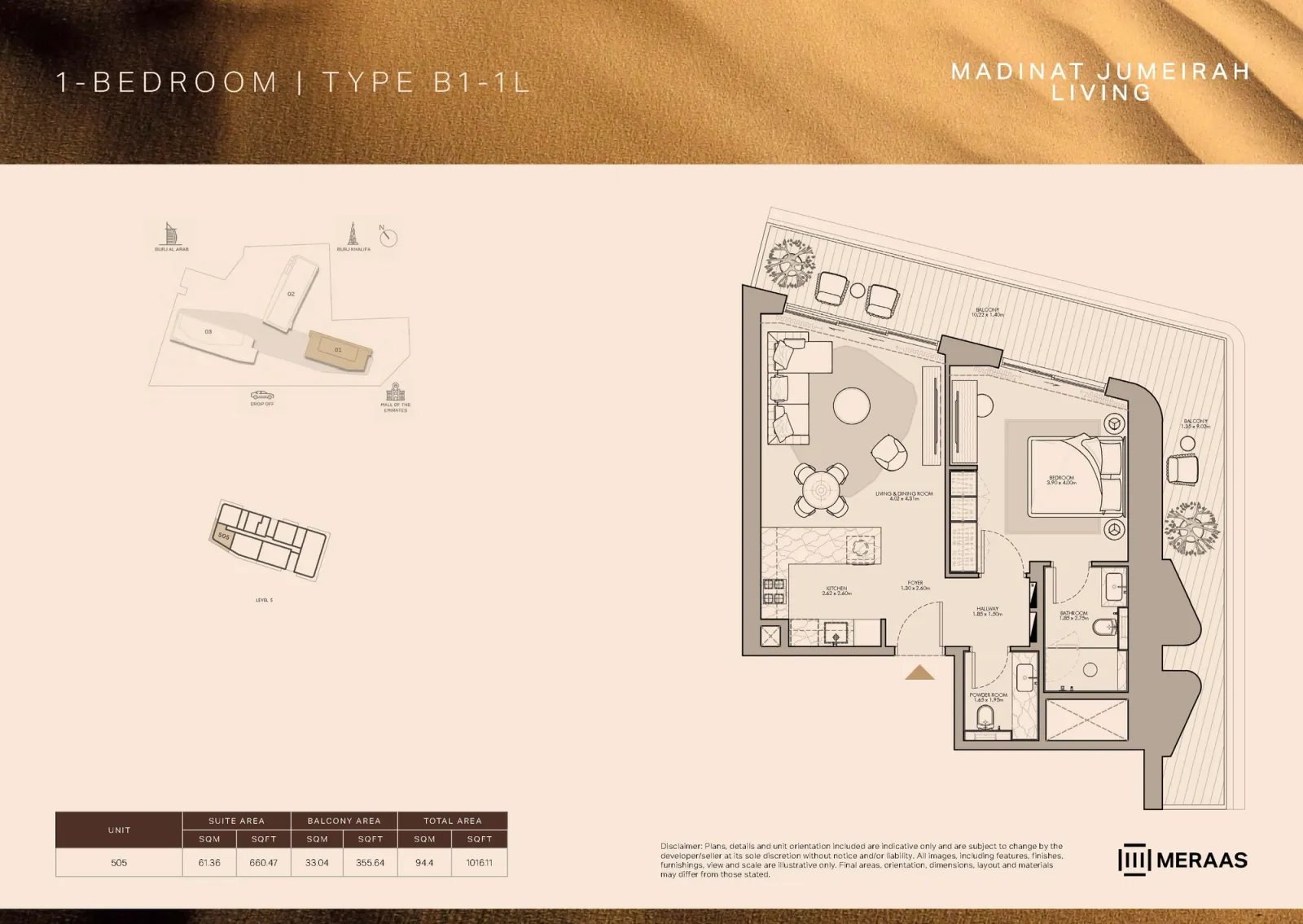 Floor plan for Type B1-1L