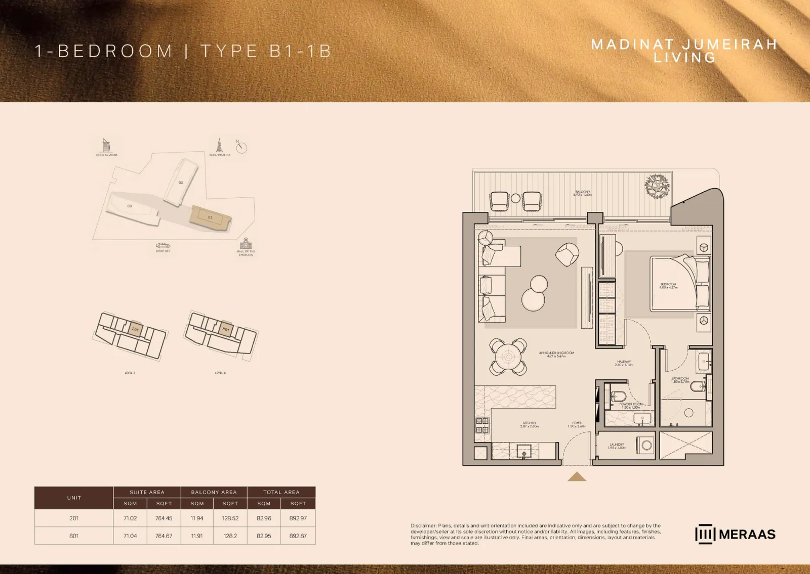Floor plan for Type B1-1B