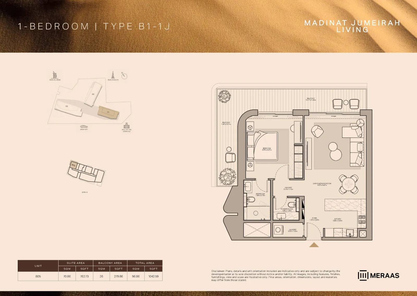 Floor plan for Type B1-1J