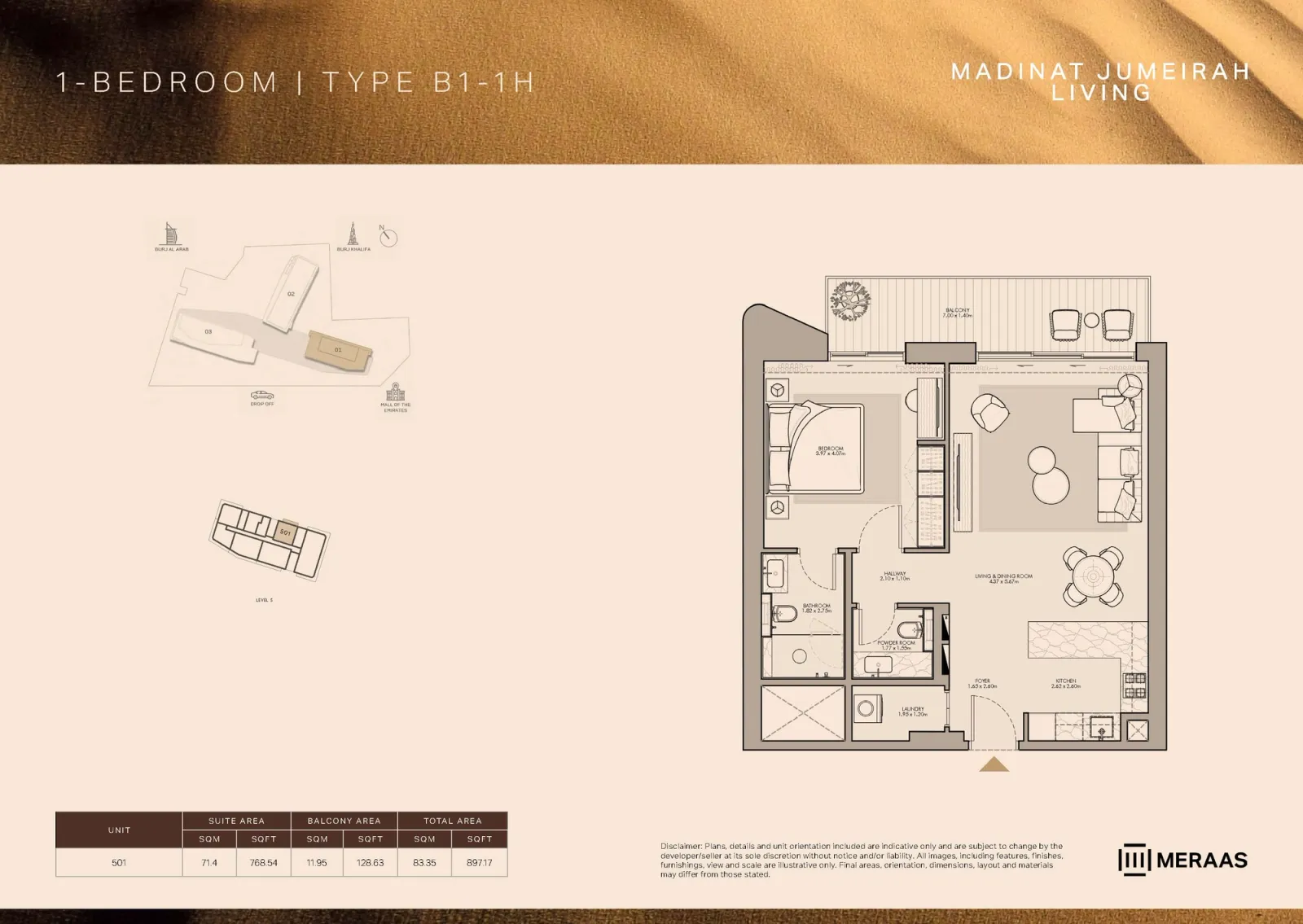 Floor plan for Type B1-1H