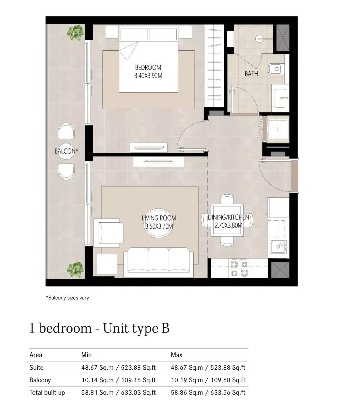 Floor plan for Type B