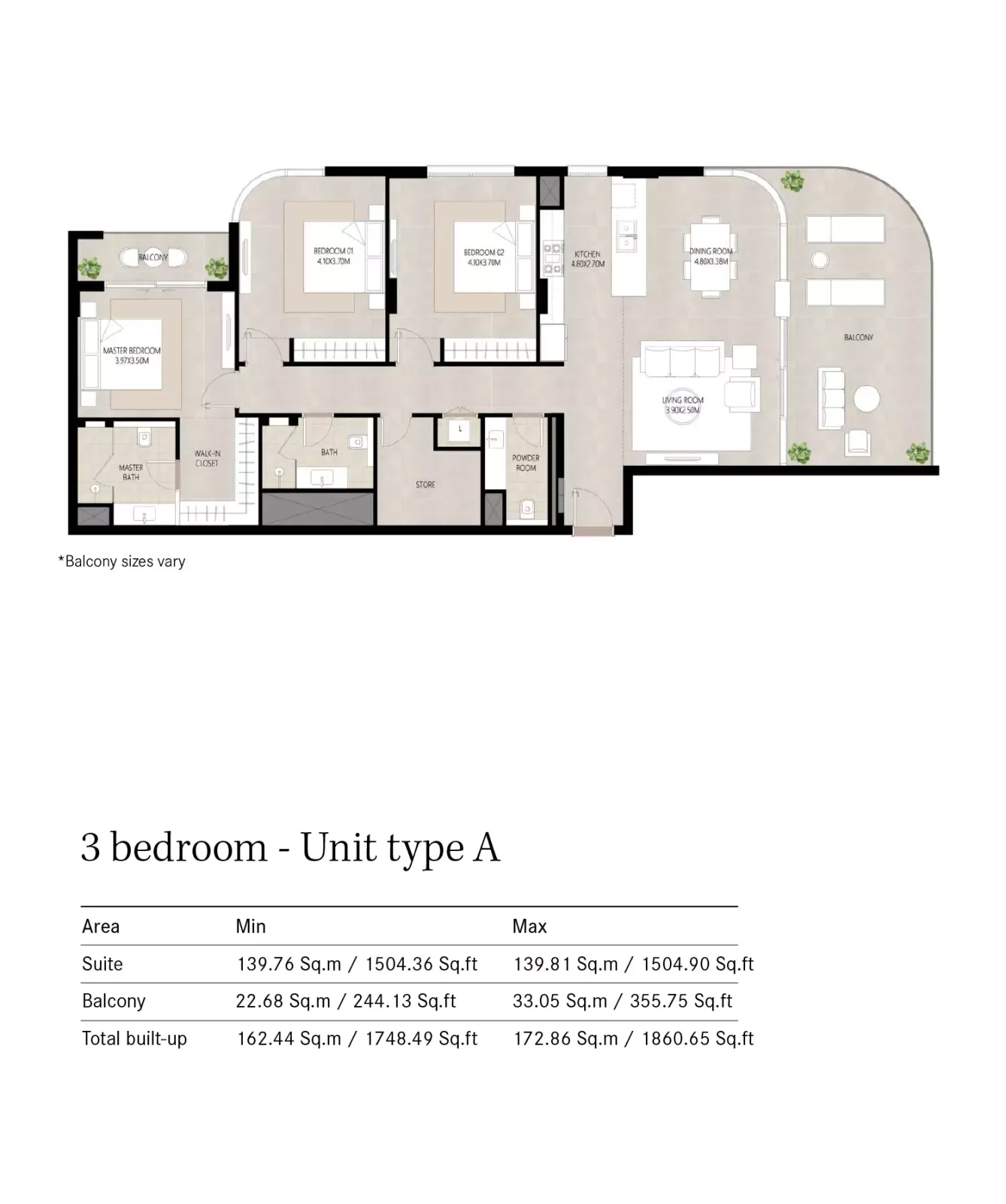 Floor plan for Type A