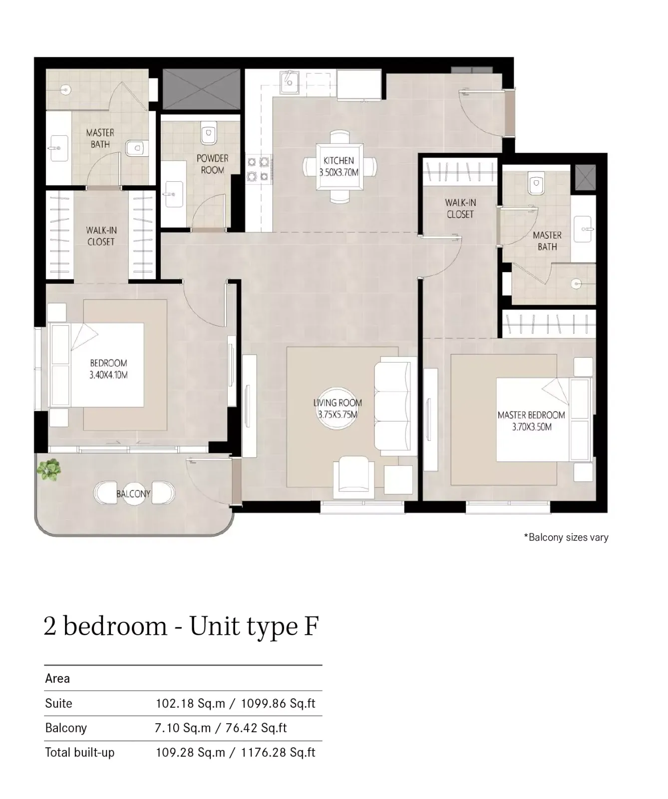 Floor plan for Type F