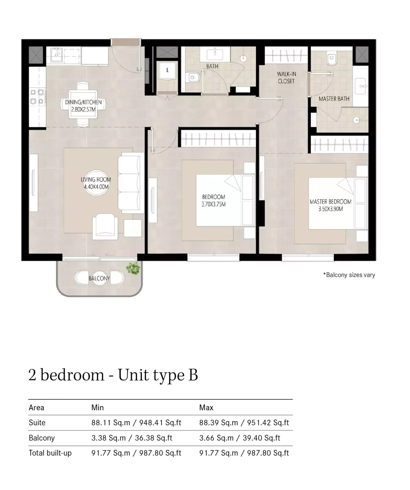 Floor plan for Type B