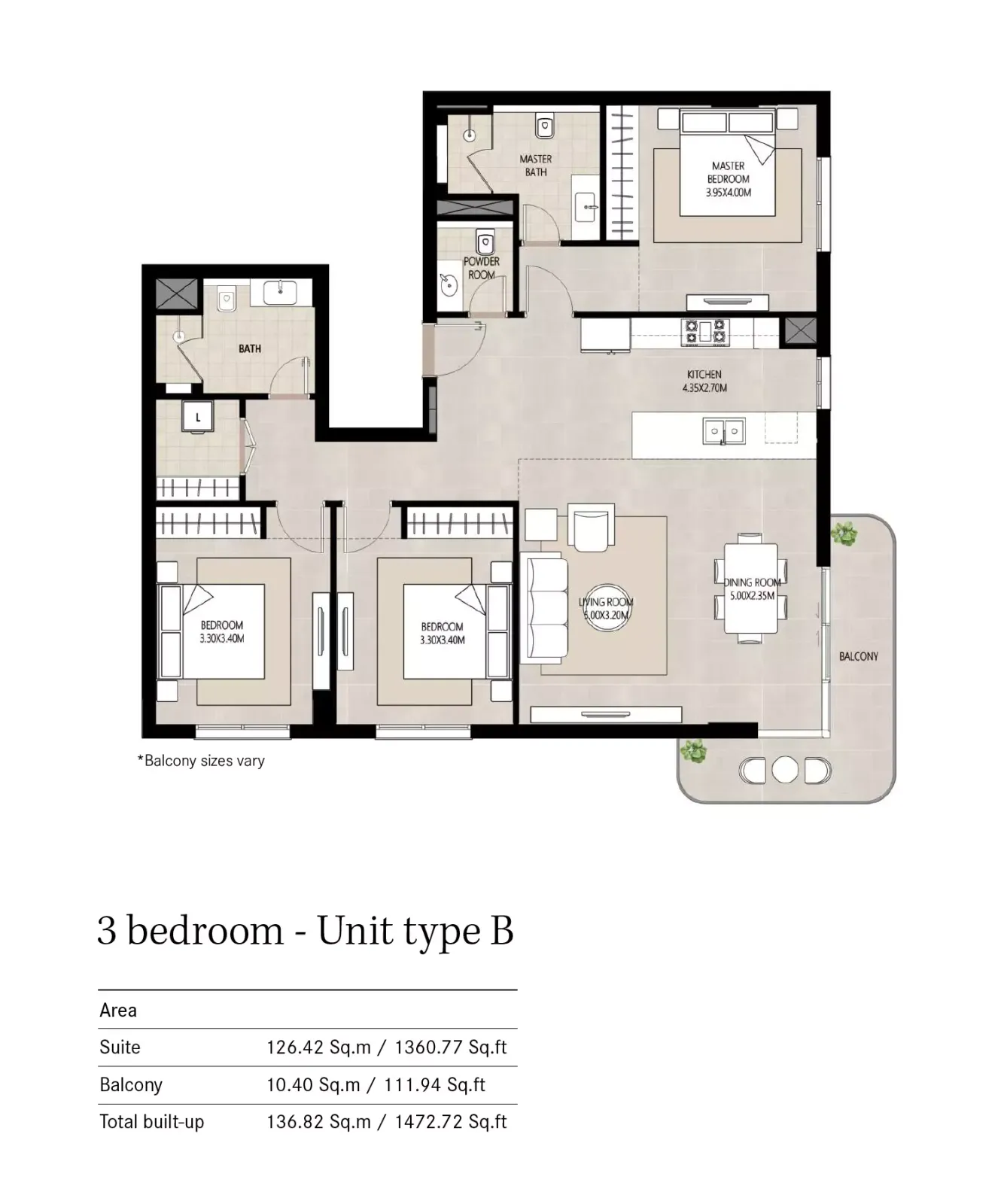 Floor plan for Type B