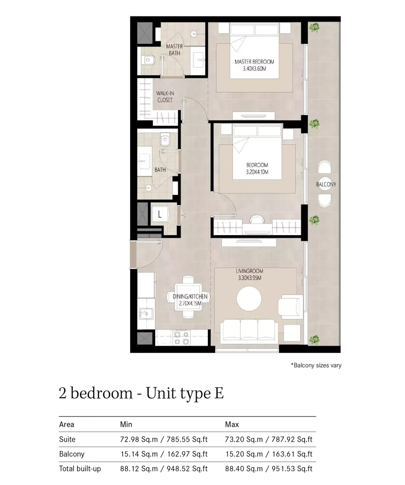 Floor plan for Type E