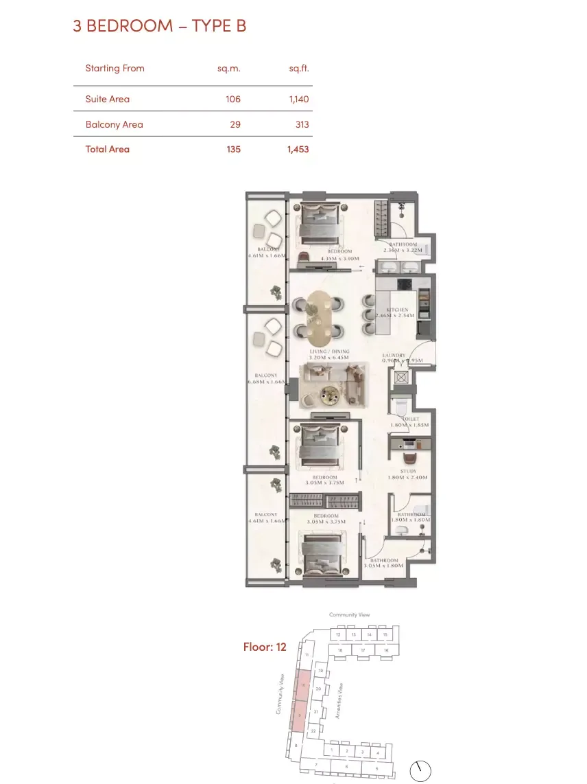 Floor plan for Type B