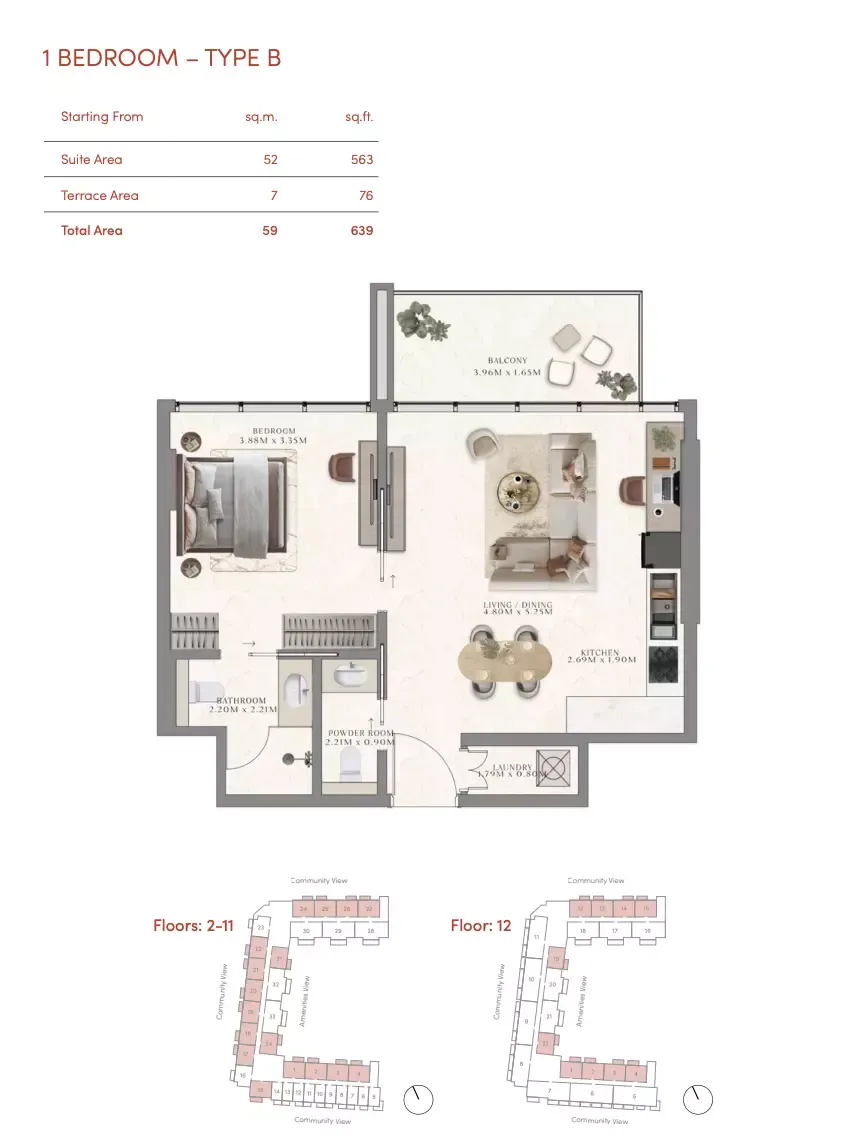 Floor plan for Type B
