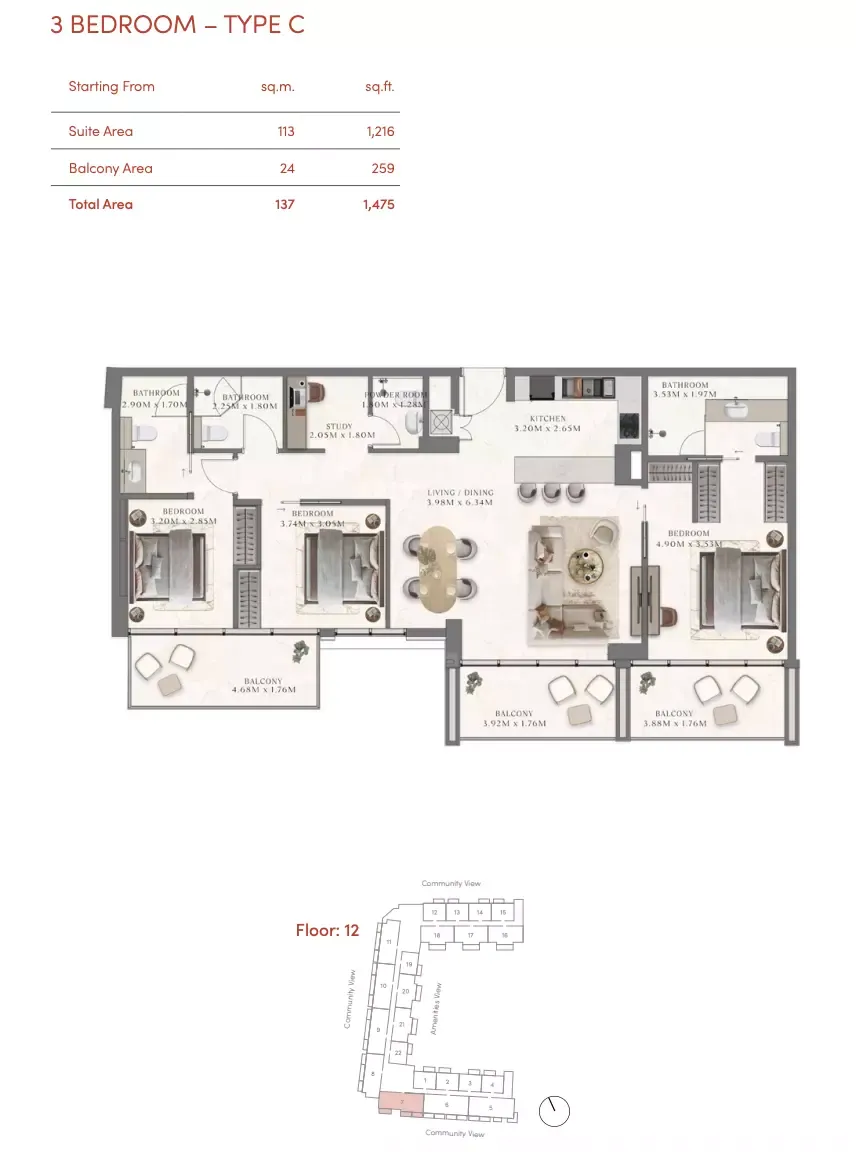 Floor plan for Type C
