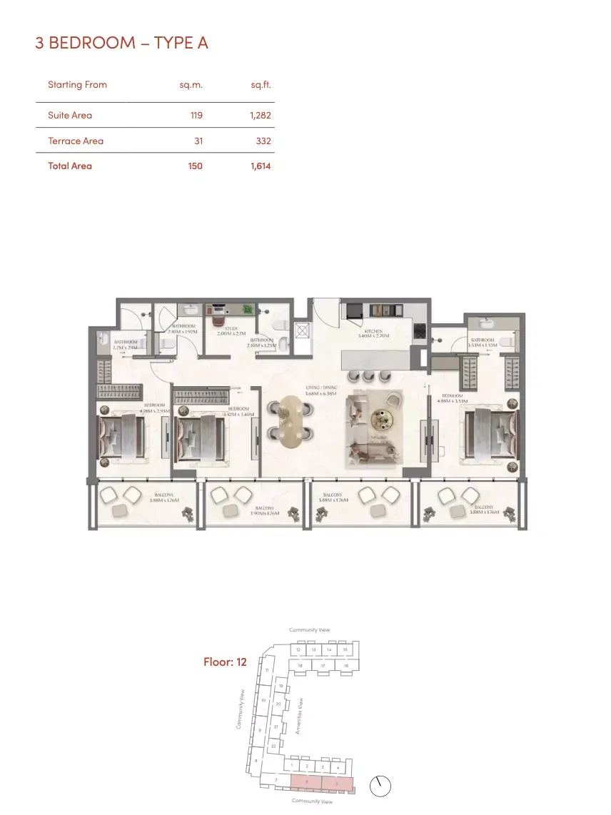 Floor plan for Type A