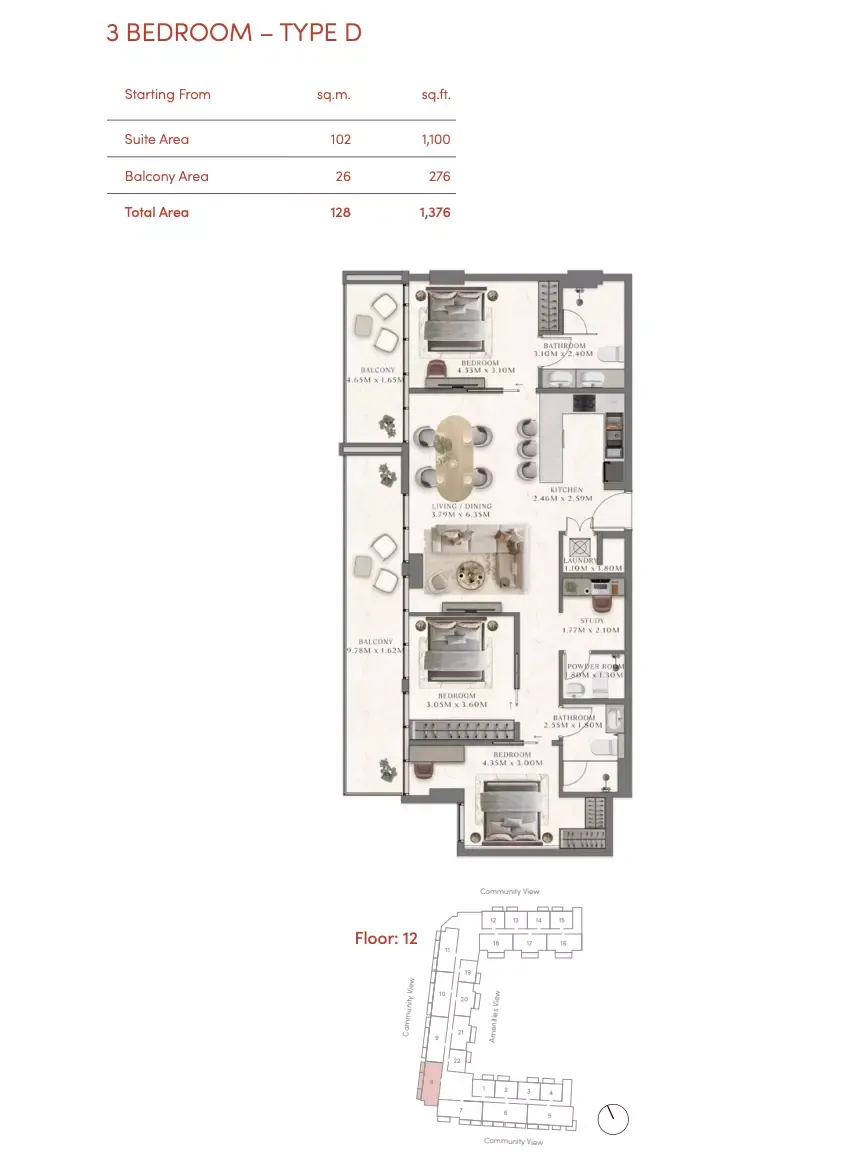 Floor plan for Type D