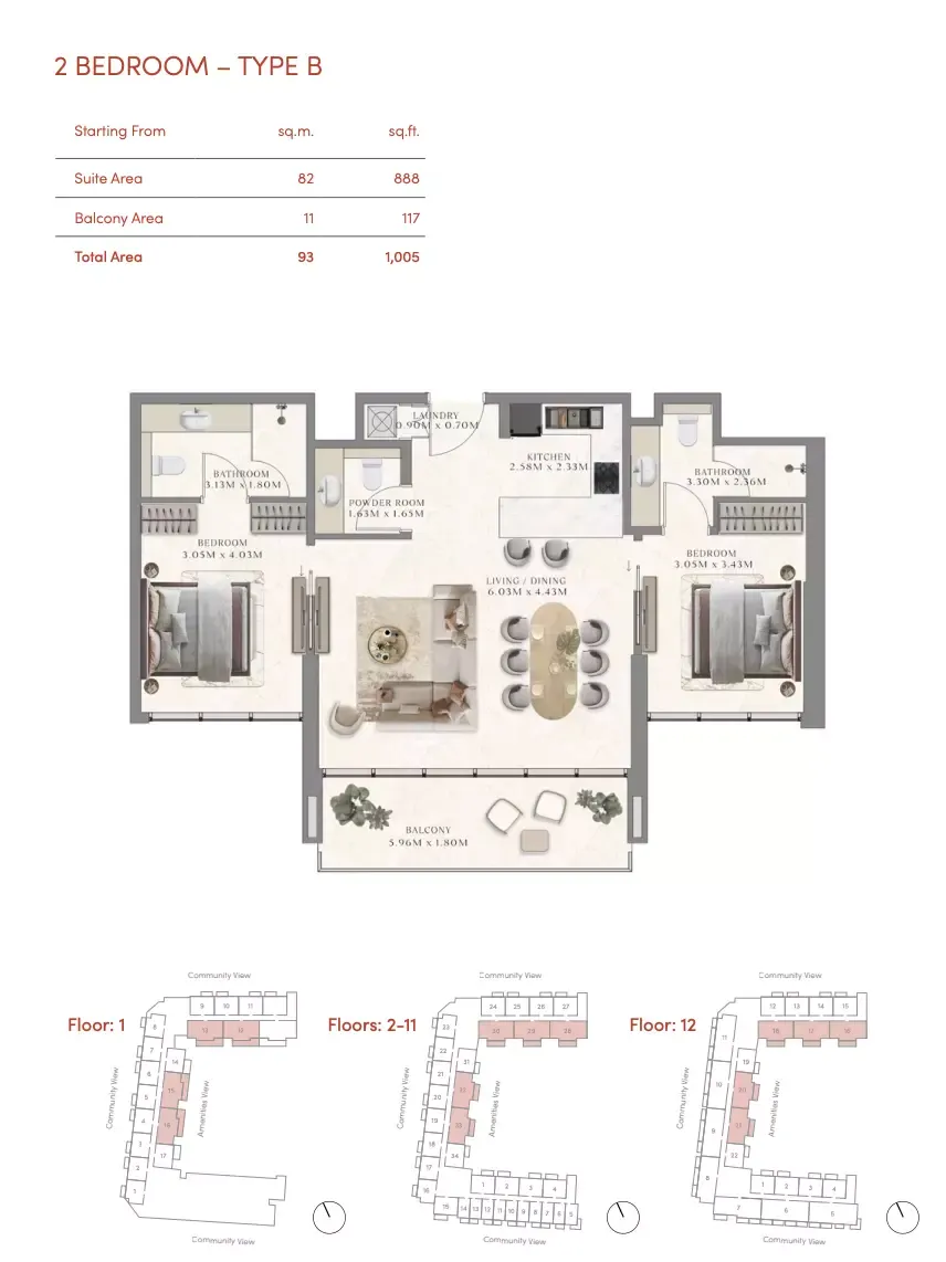 Floor plan for Type B