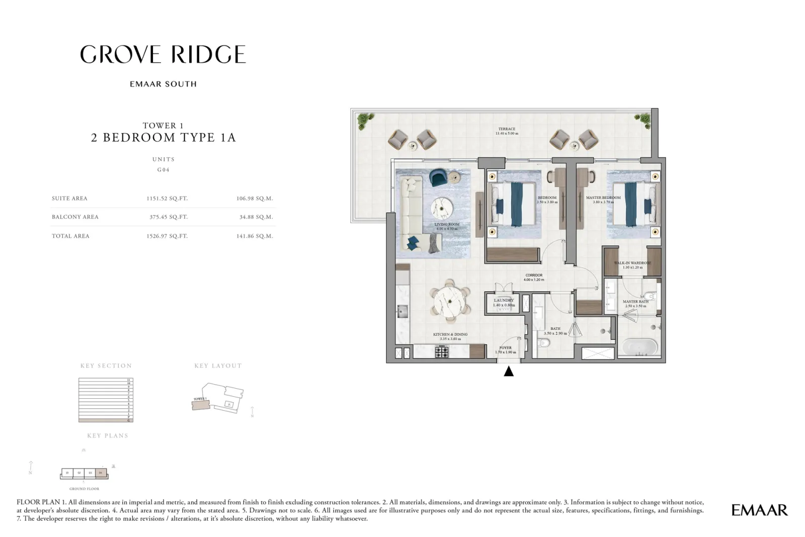 Floor plan for Type 1A