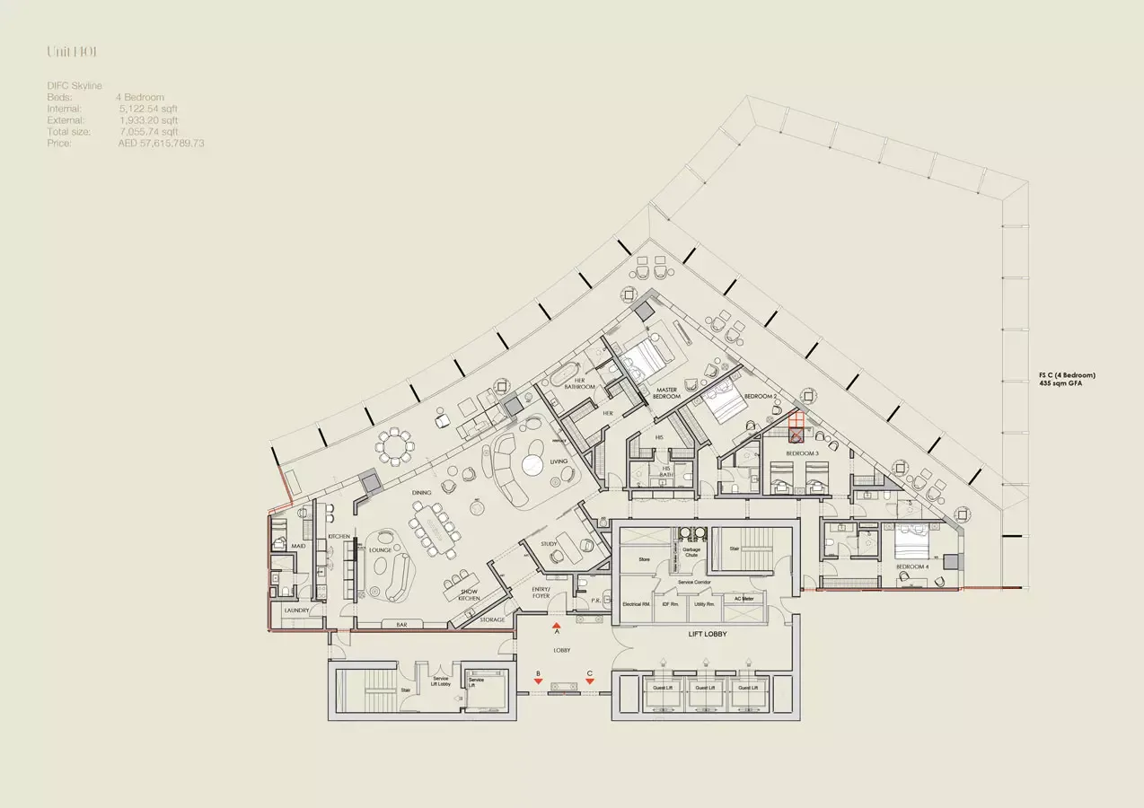 Floor plan for Type A