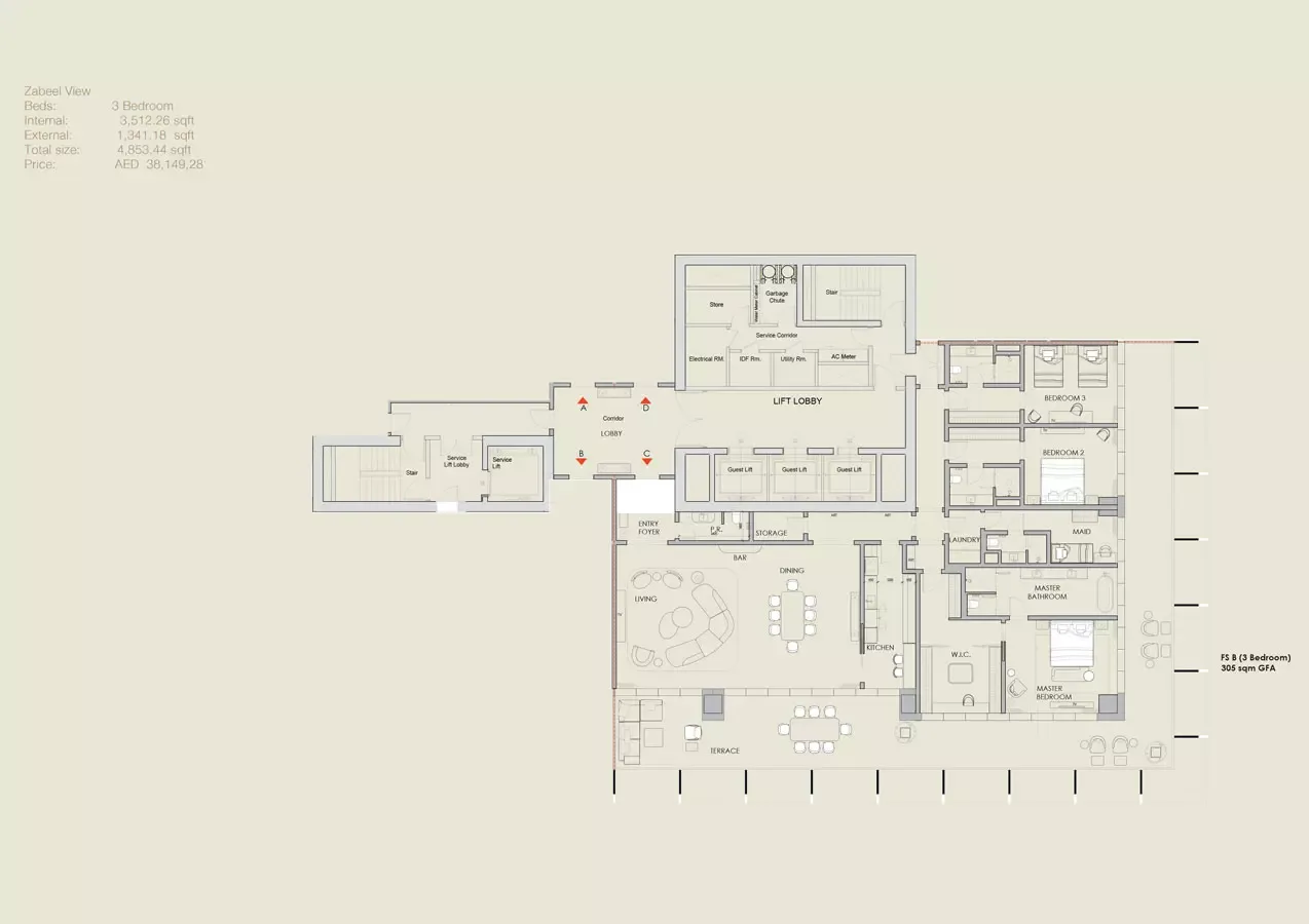 Floor plan for Type B