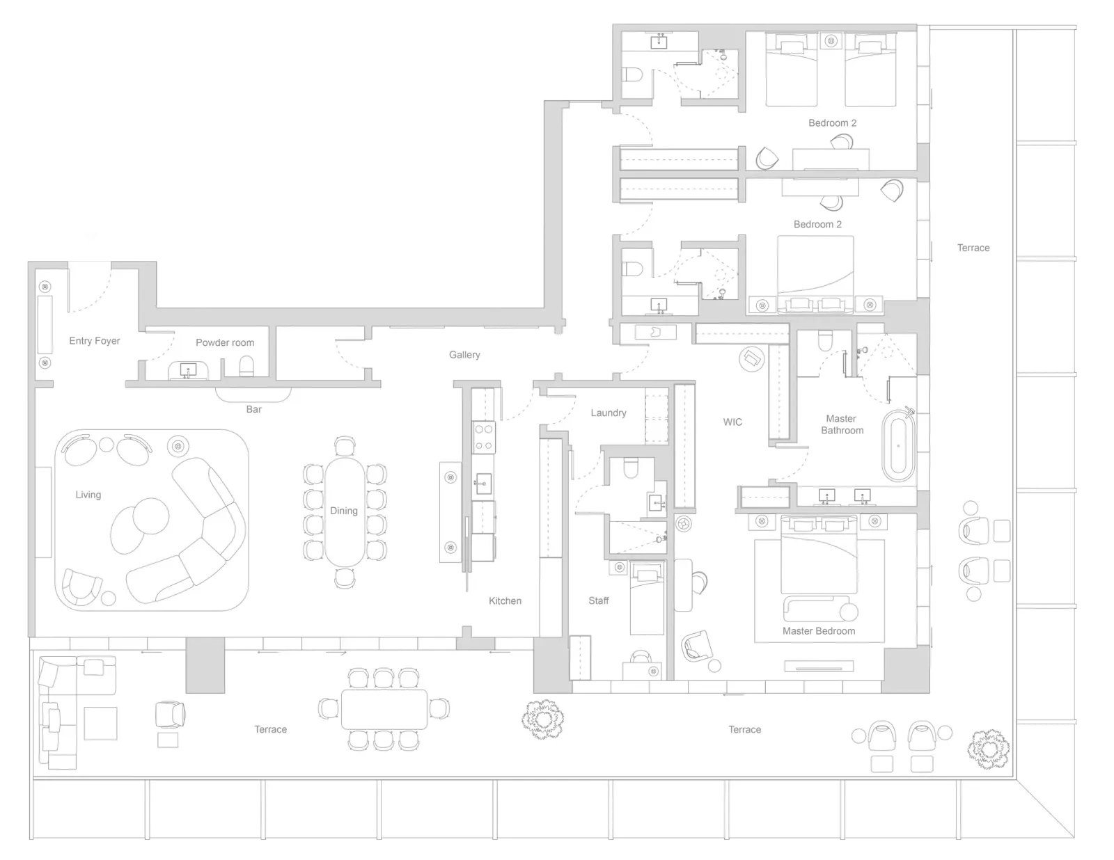 Floor plan for Type J