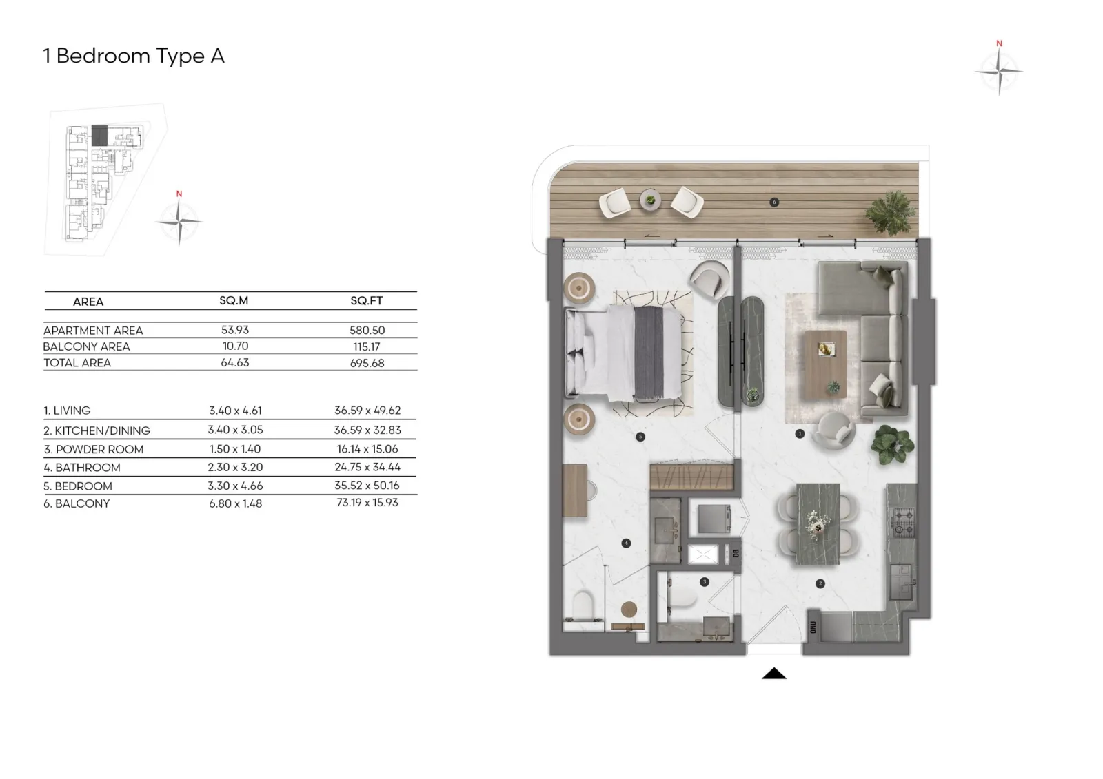 Floor plan for Type A