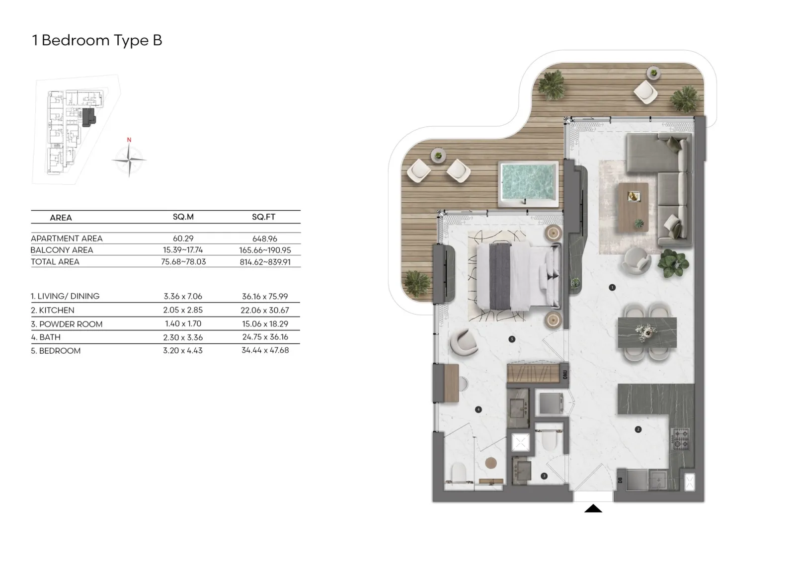 Floor plan for Type B