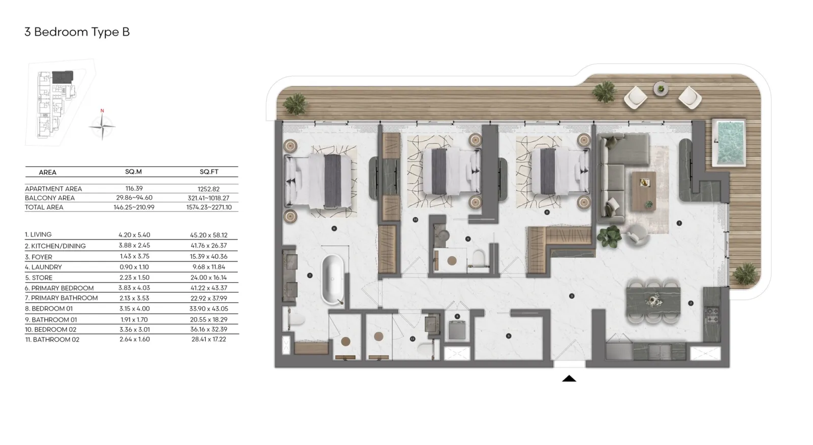 Floor plan for Type B