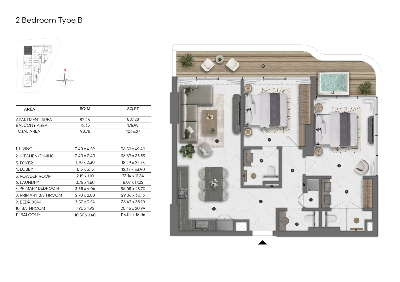 Floor plan for Type B