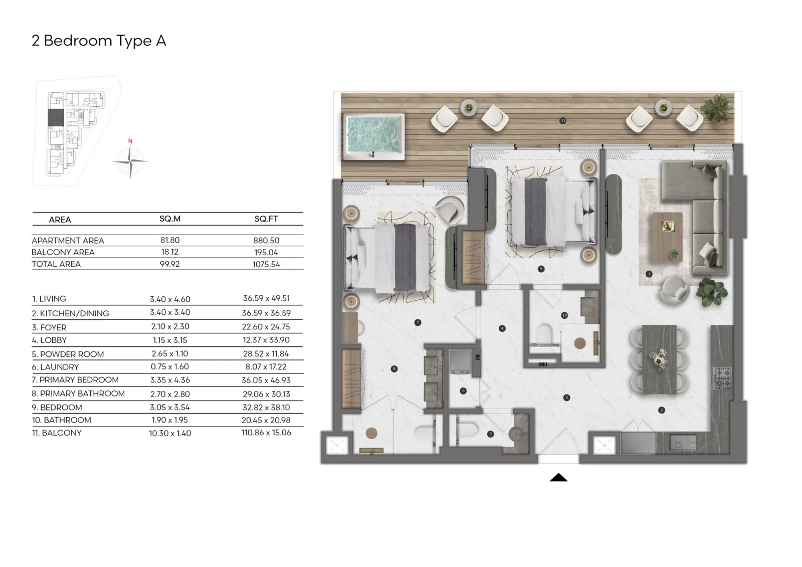 Floor plan for Type A