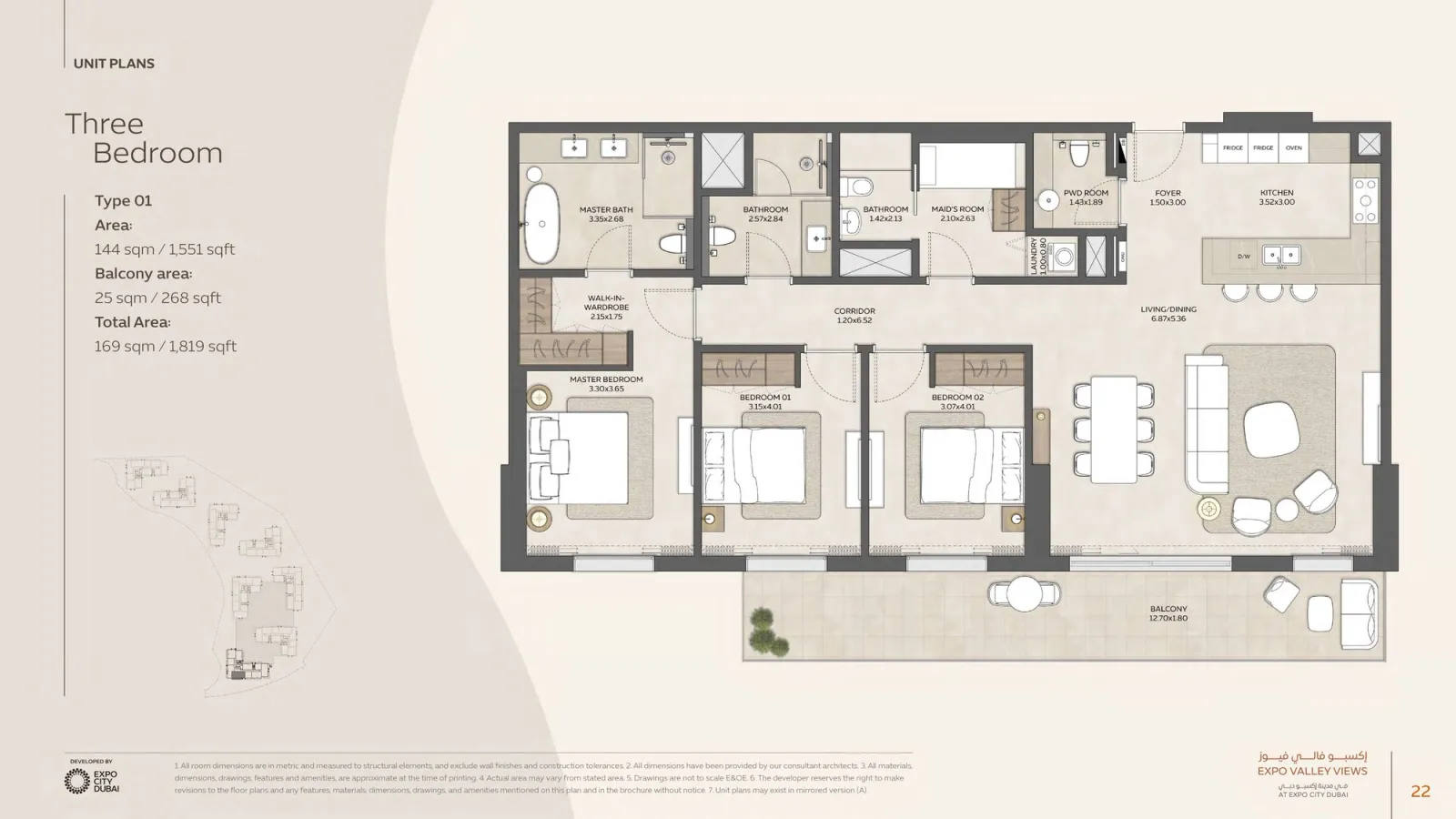Floor plan for Type 01