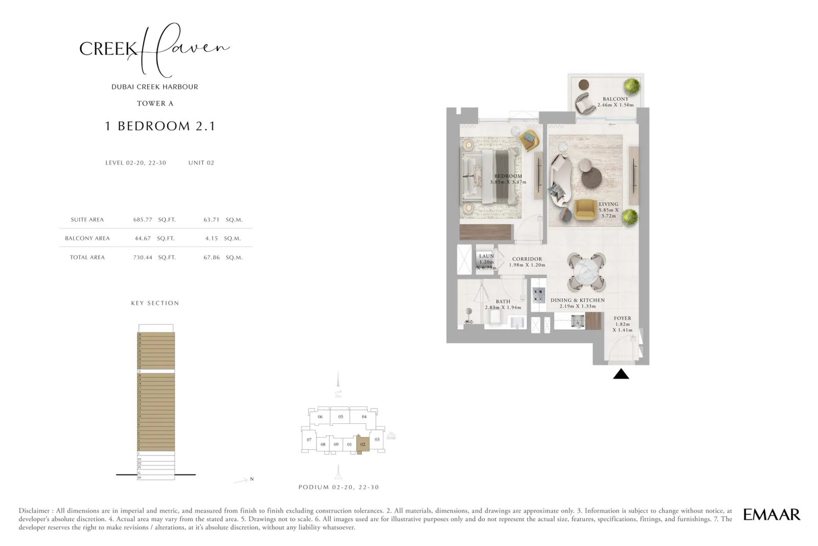 Floor plan for Type 2.1