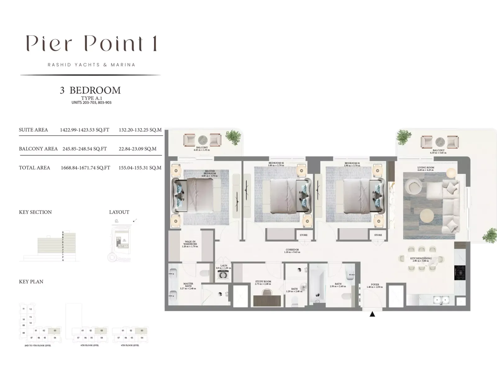 Floor plan for Type A1