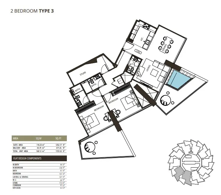 Floor plan for Type 3