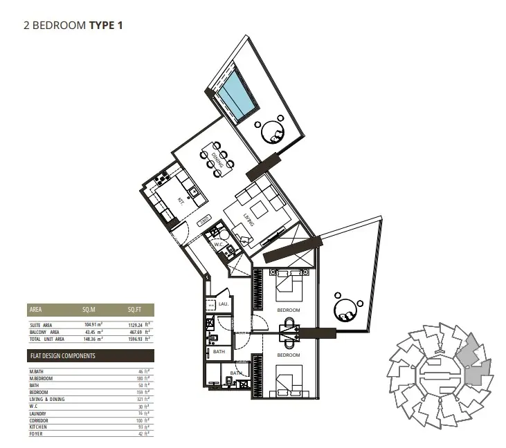 Floor plan for Type 1