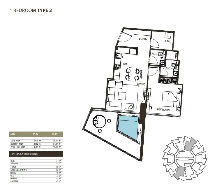 Floor plan for Type 3