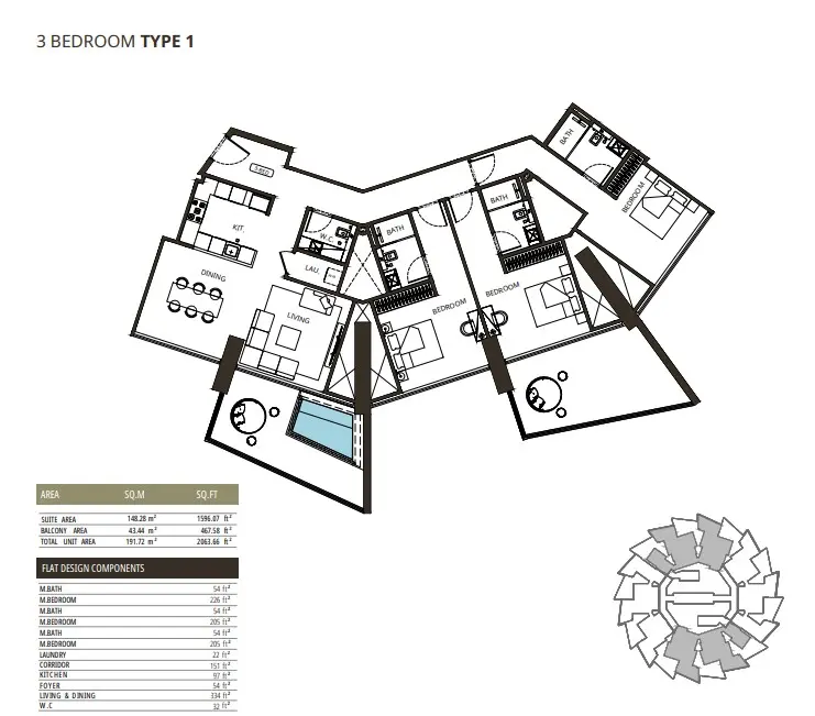Floor plan for Type 1