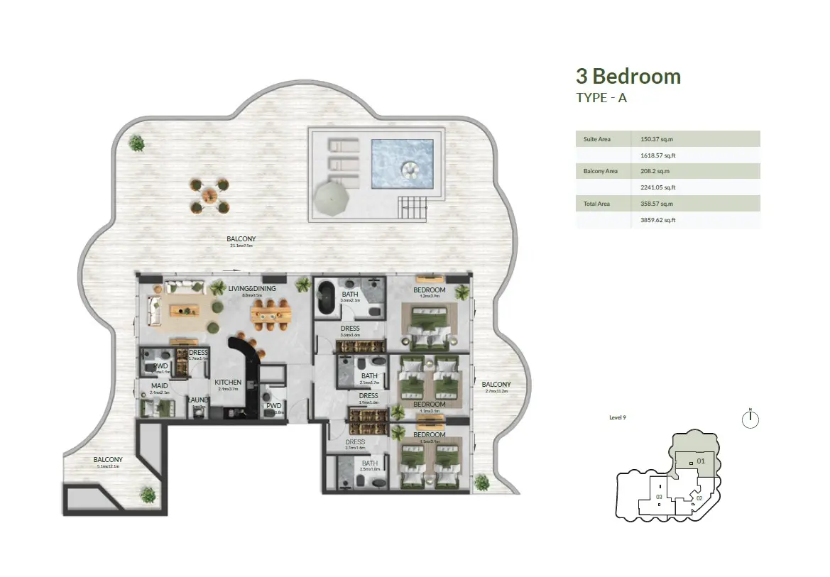 Floor plan for Type A