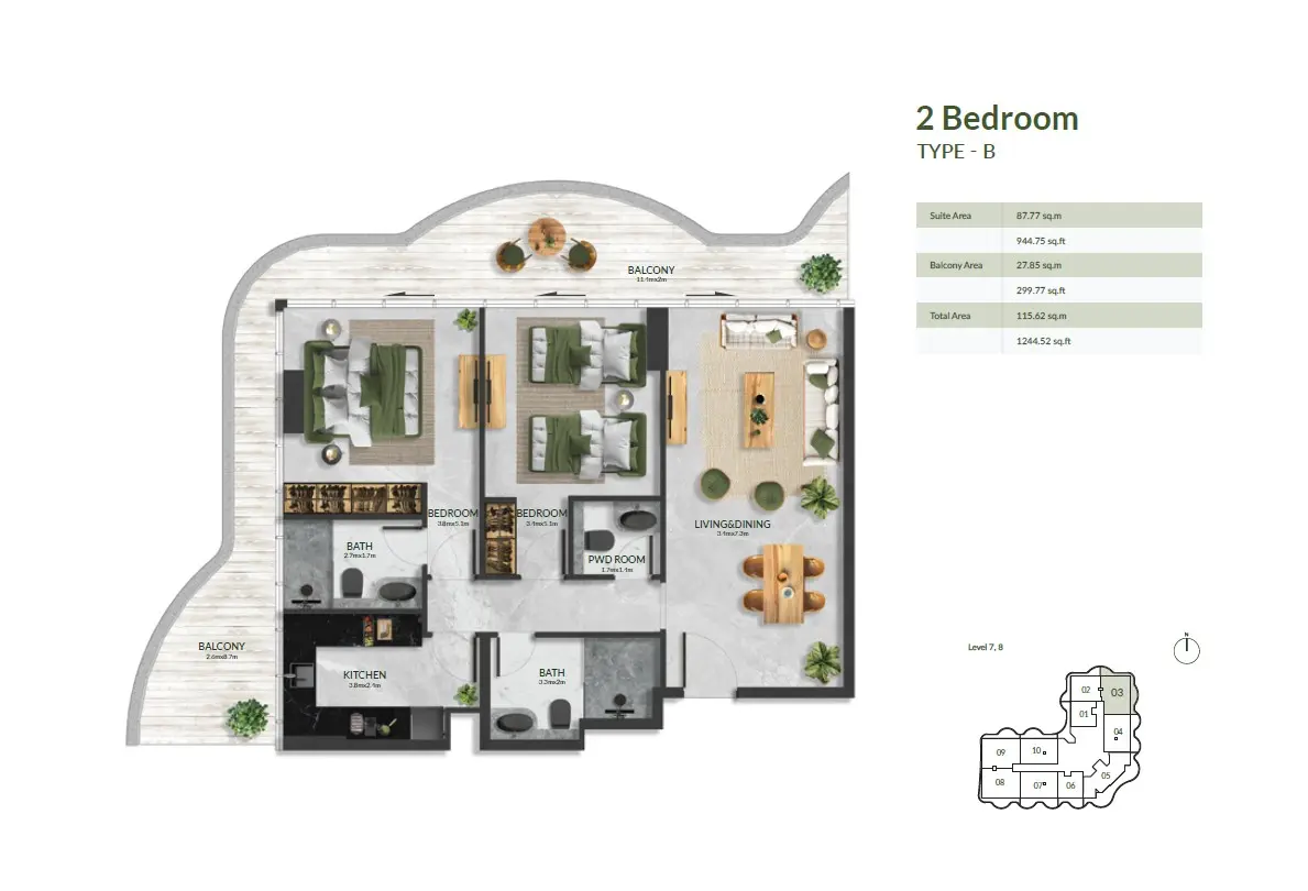 Floor plan for Type B