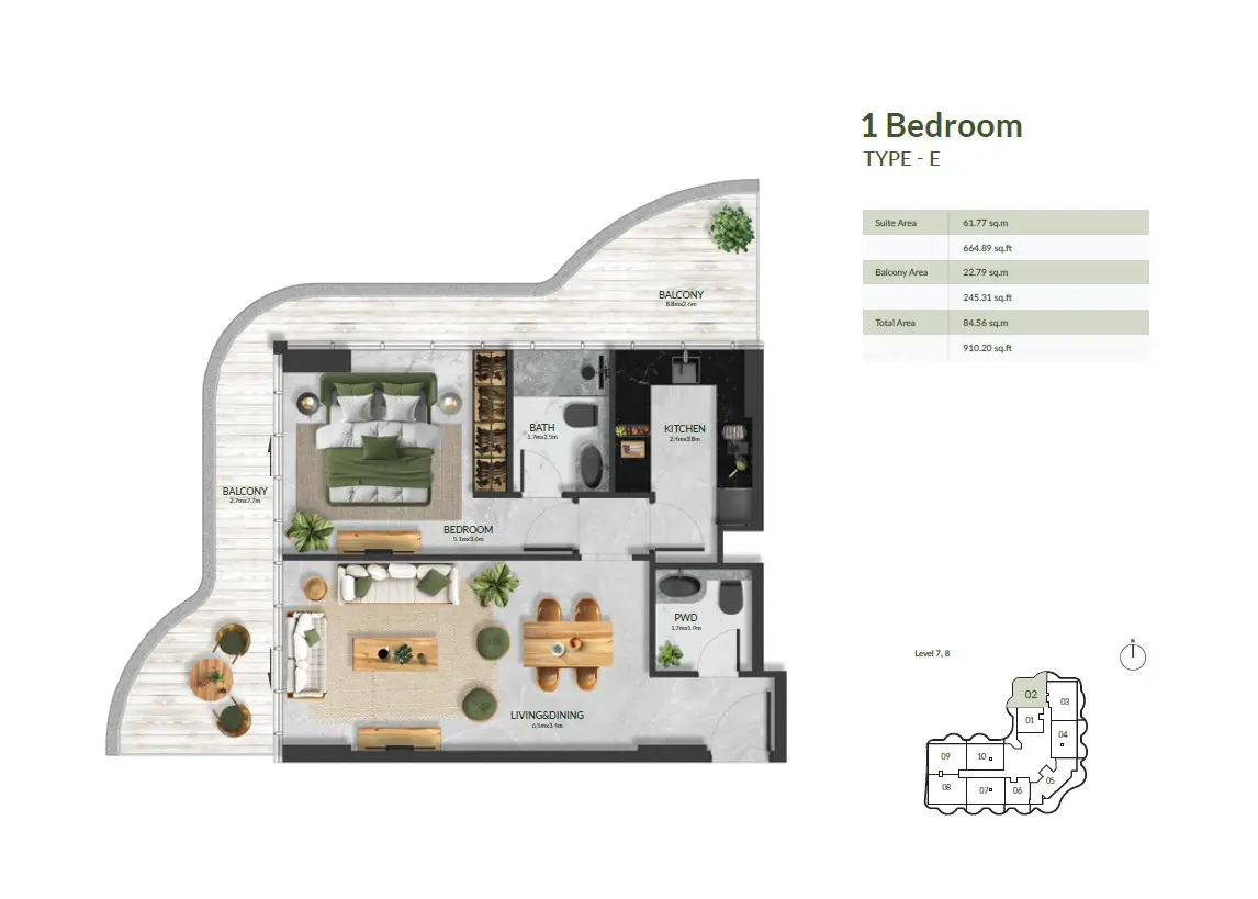 Floor plan for Type E