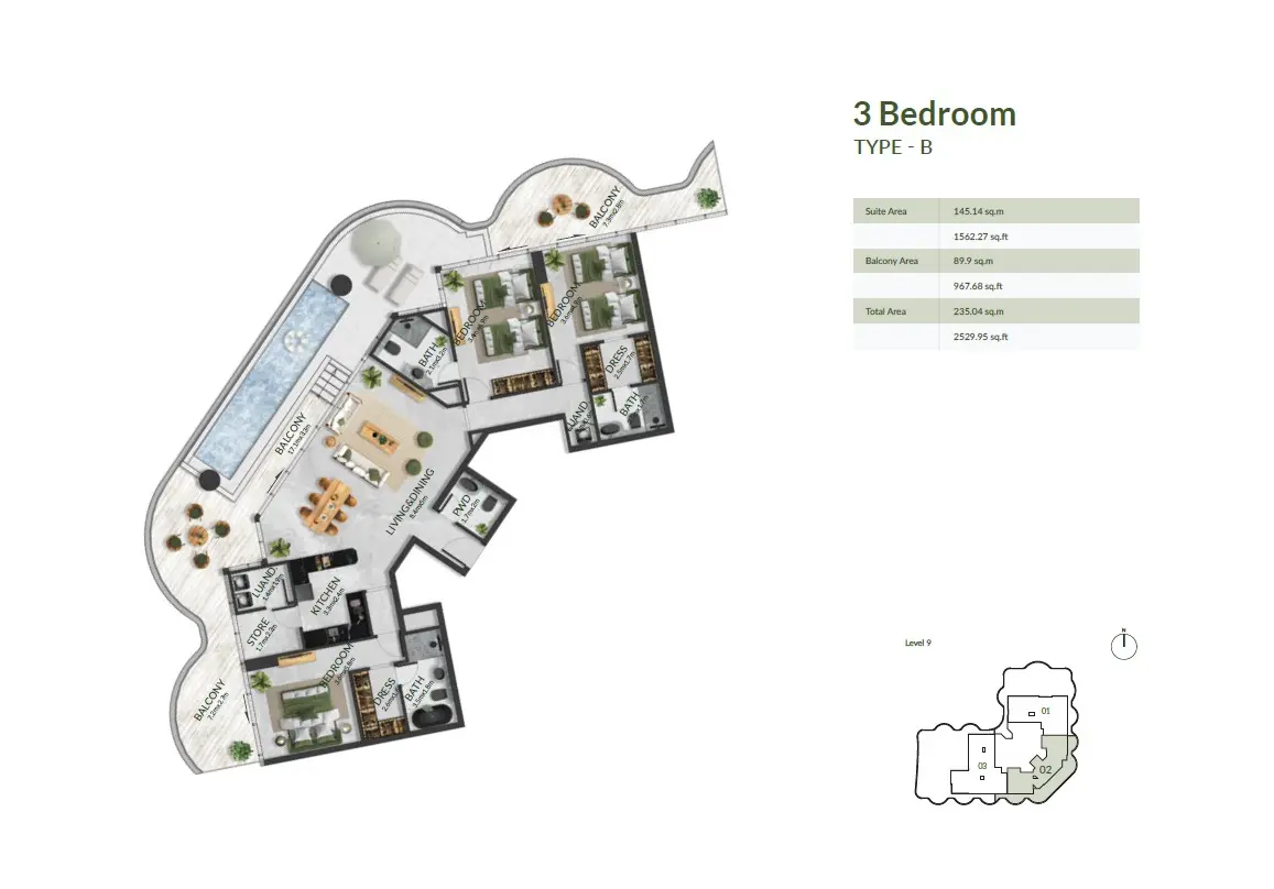 Floor plan for Type B