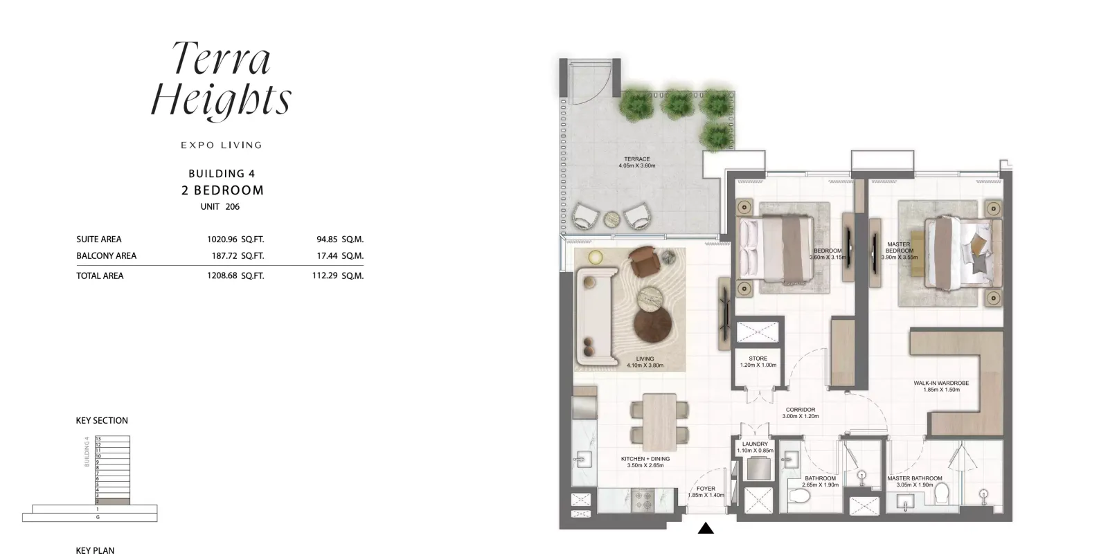 Floor plan for Type 206