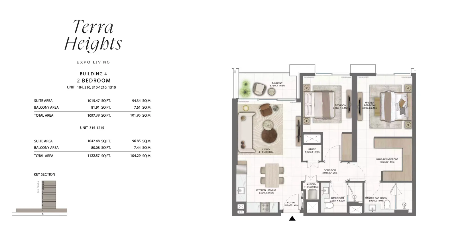 Floor plan for Type 104