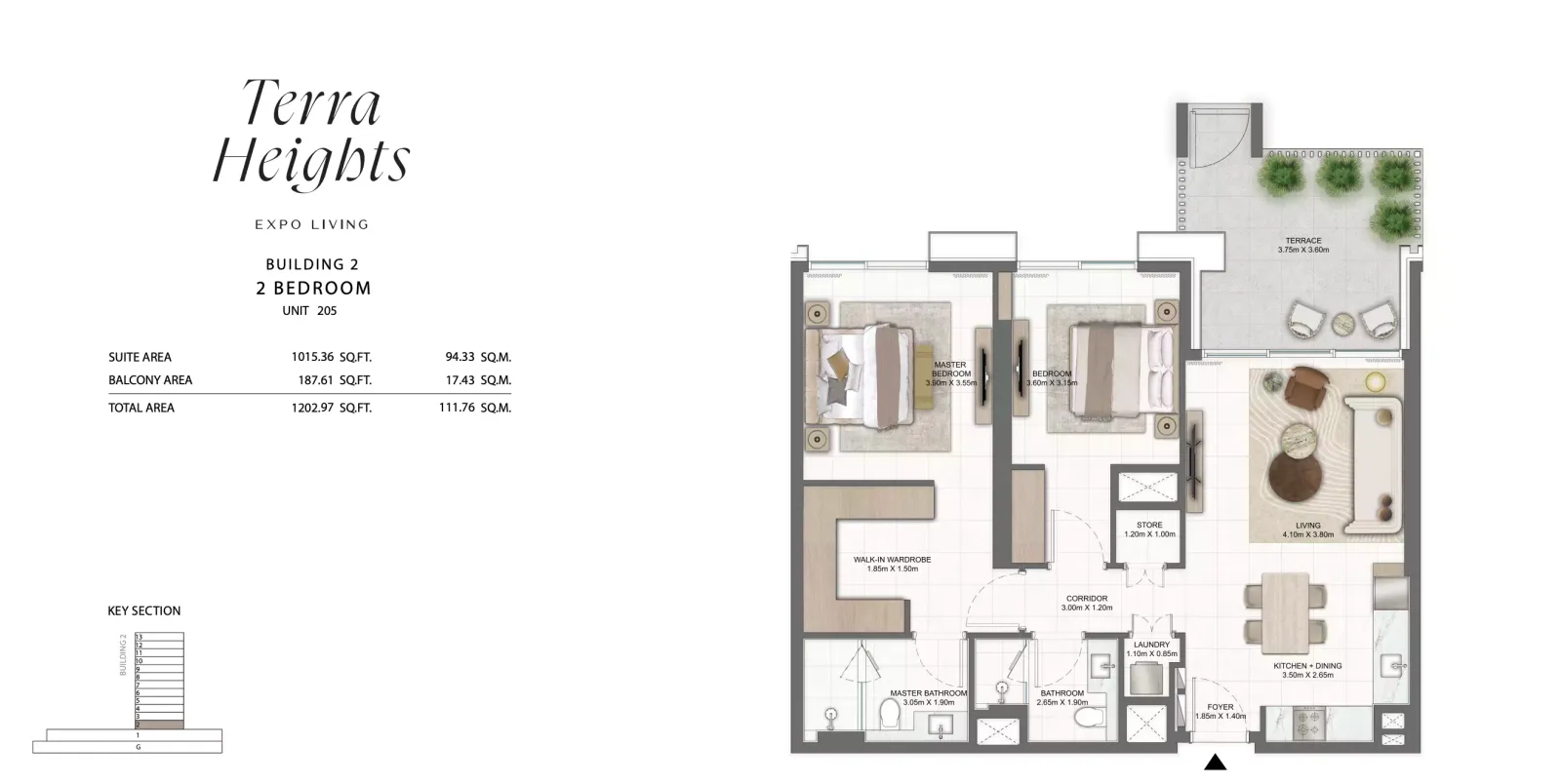 Floor plan for Type 205