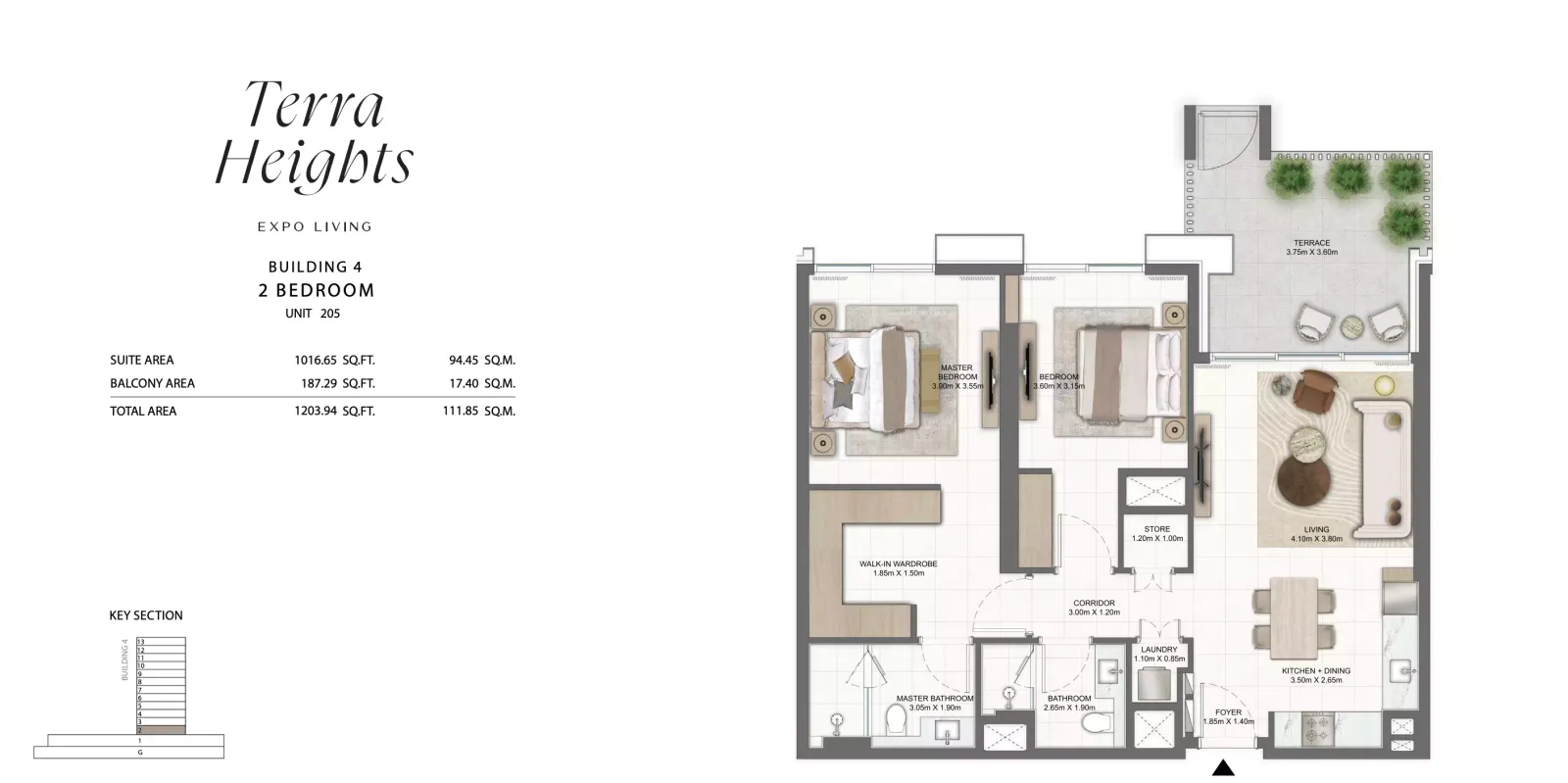 Floor plan for Type 205