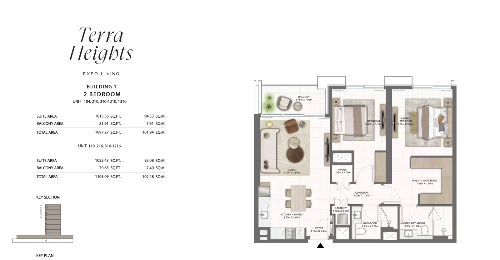 Floor plan for Type 104