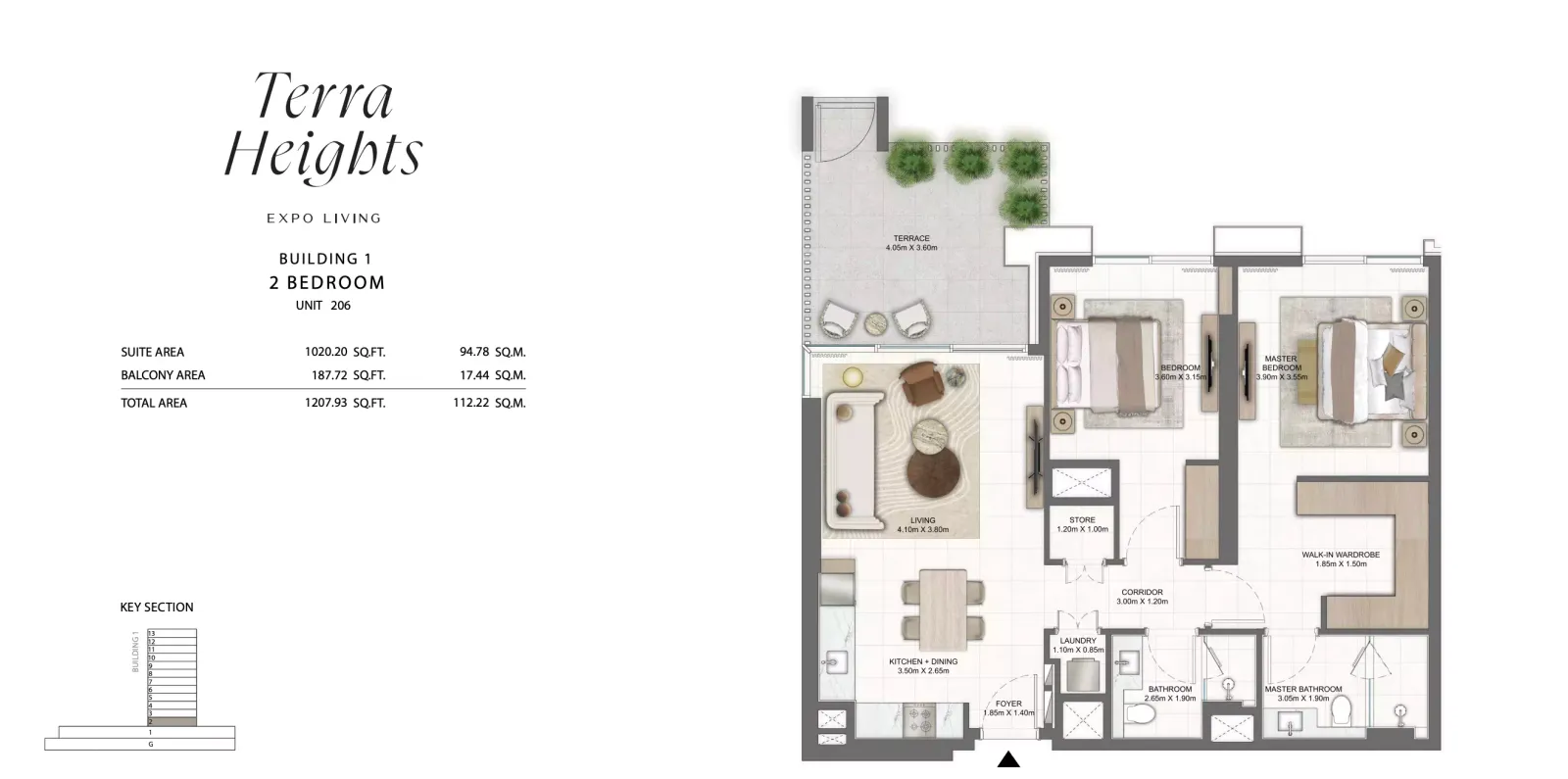 Floor plan for Type 206