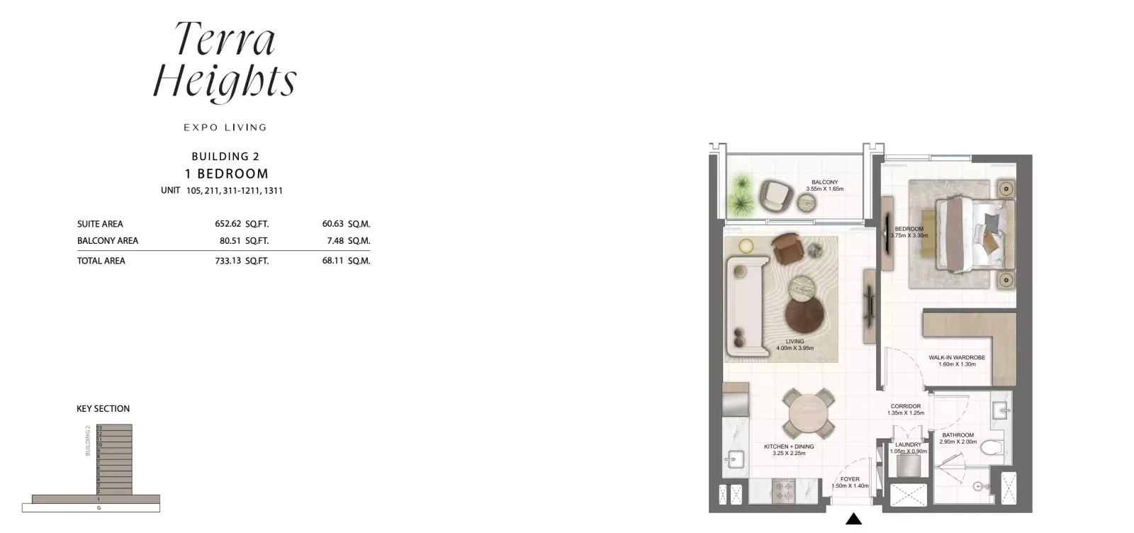 Floor plan for Type 105