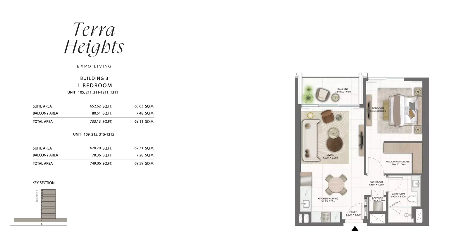 Floor plan for Type 105