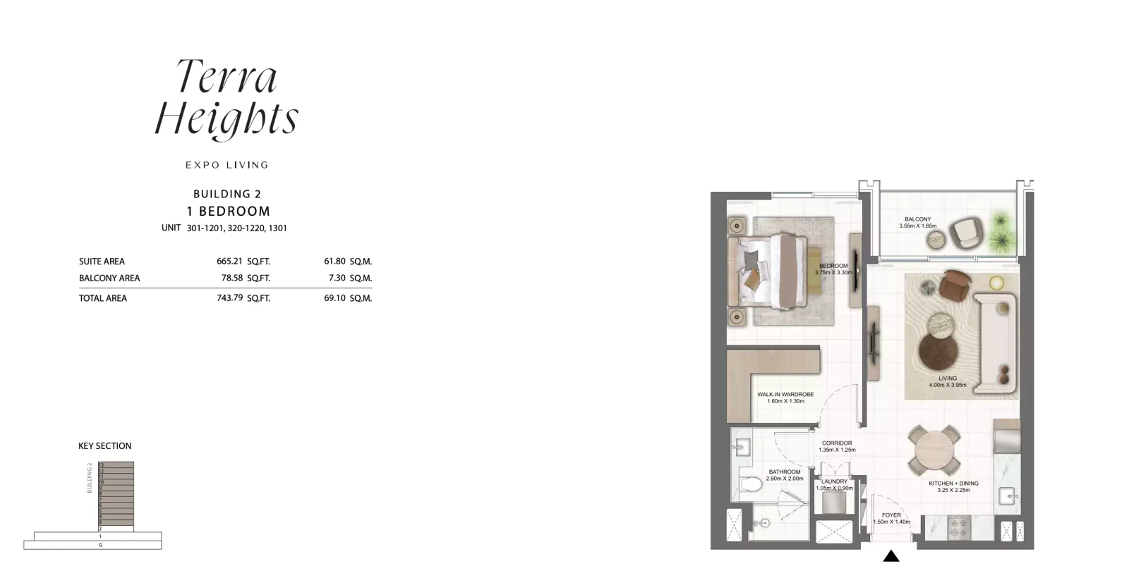 Floor plan for Type 301
